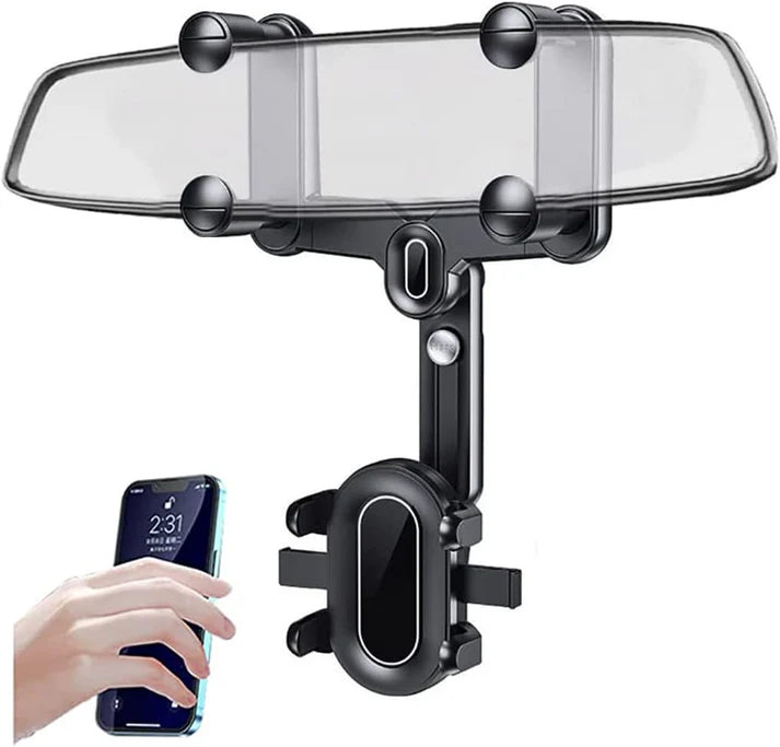 Multifunctional 360 Rotatable Car Rearview Mirror Phone Holder