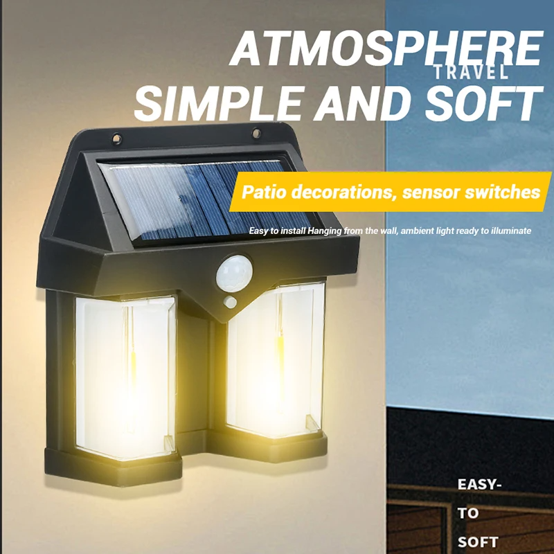 Pack of 04 Pcs, Save Flate 50% - Waterproof Outdoor Solar Wall Lamp