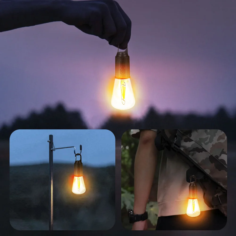 Save 50%, Pack Of 05 Pieces - Chargeable Outdoor Camping Hanging Light Bulb