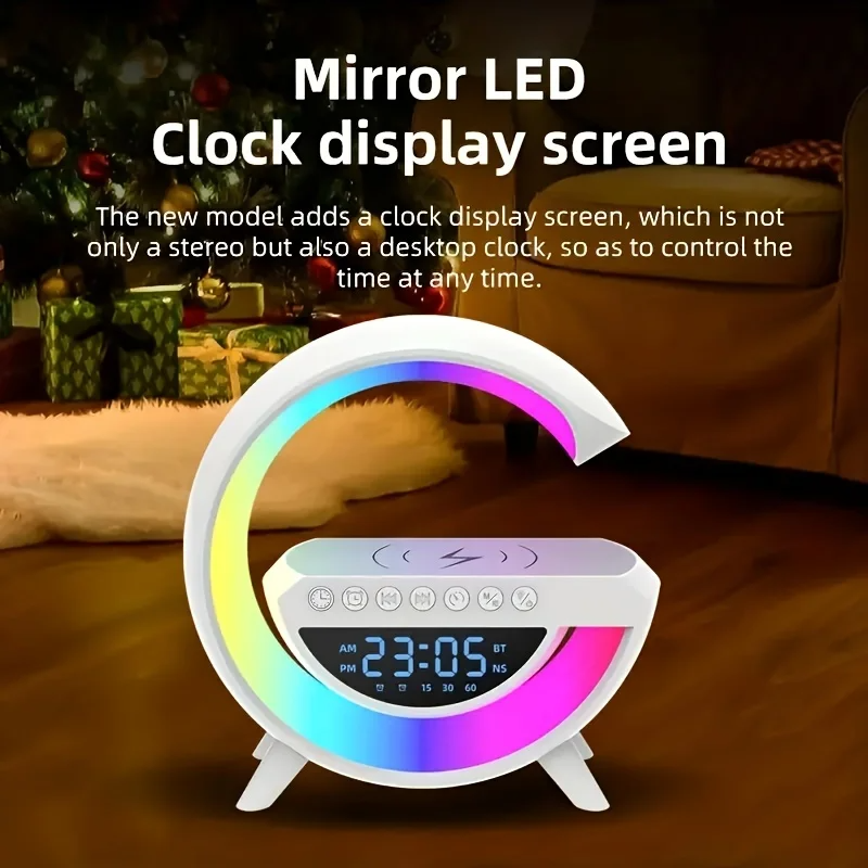 🎁Last Day Promotion Save 50% on Bundle(02 Pcs) - G-Shape: RGB Clock Lamp & Bluetooth Speaker with Wireless Charging