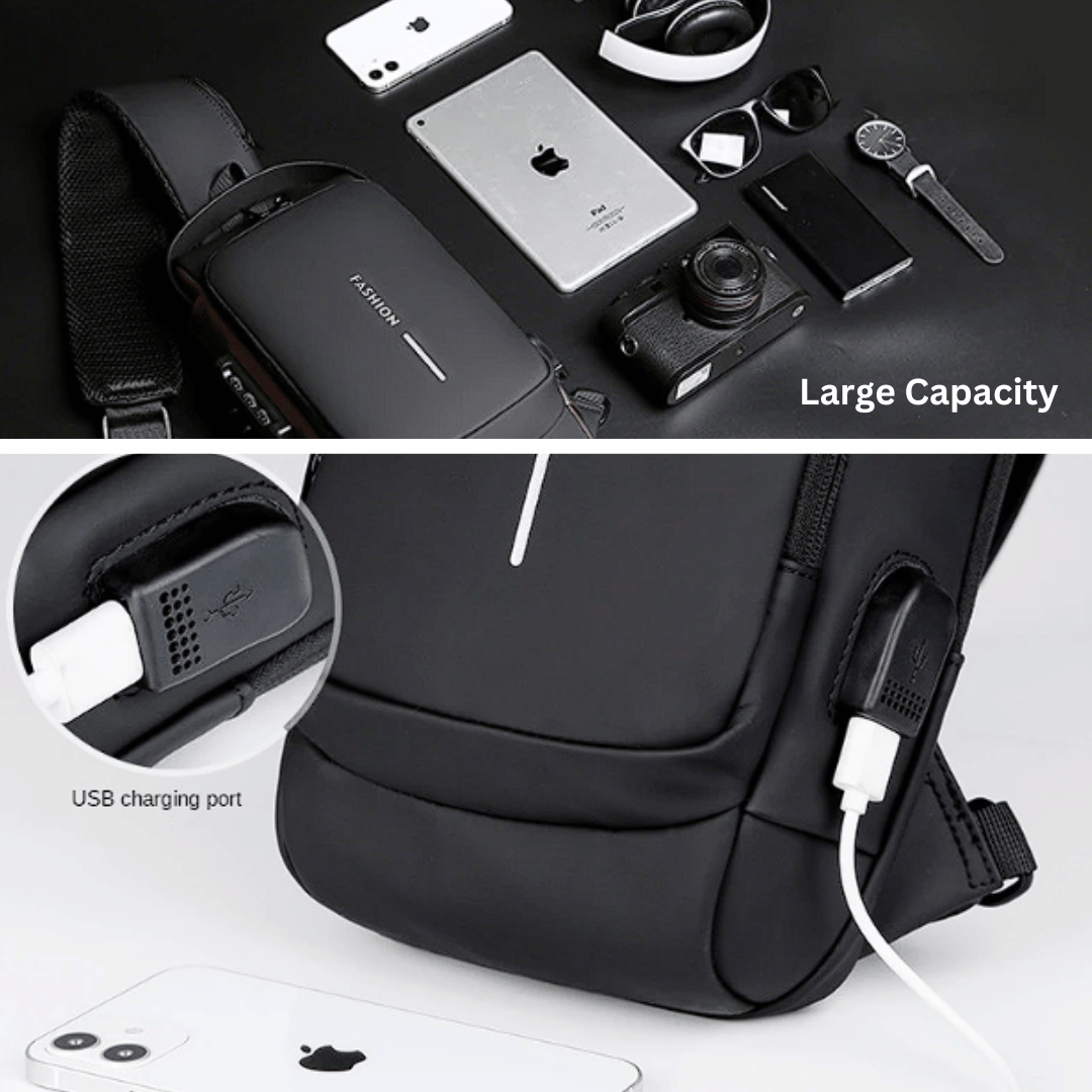 🎁Today Promotion Save 65% - USB Charging Sport Sling Anti-theft Shoulder Bag (٧٩ ريال سعودي مع الشحن المجاني)