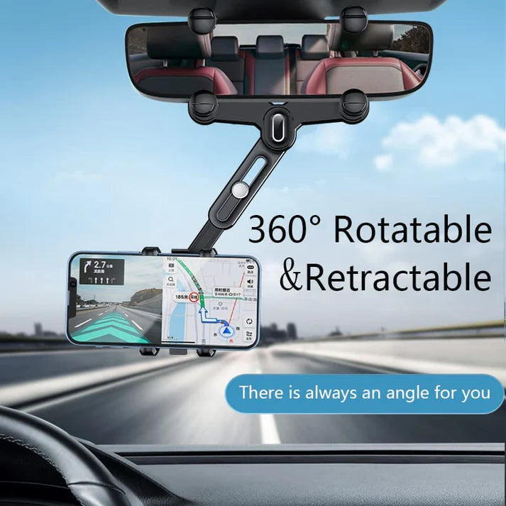 Multifunctional 360 Rotatable Car Rearview Mirror Phone Holder