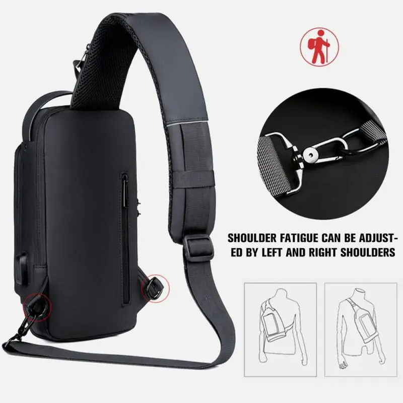 🎁Today Promotion Save 65% - USB Charging Sport Sling Anti-theft Shoulder Bag (٧٩ ريال سعودي مع الشحن المجاني)