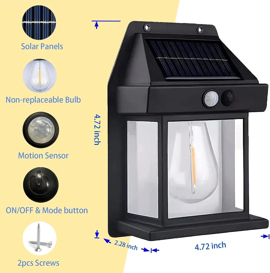 Pack of 04 Pcs, Save Flate 65% - Outdoor Solar Waterproof Wall Light