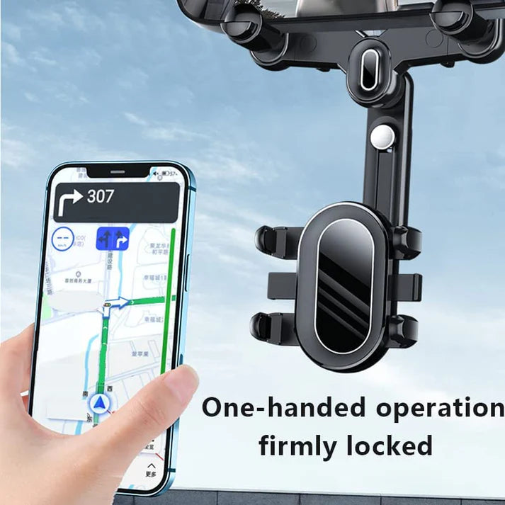 Multifunctional 360 Rotatable Car Rearview Mirror Phone Holder