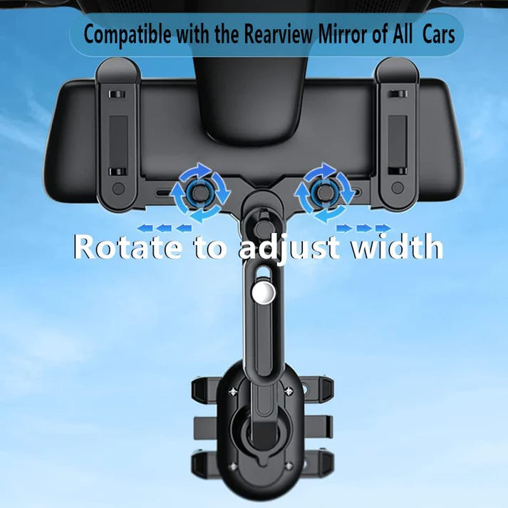 Multifunctional 360 Rotatable Car Rearview Mirror Phone Holder