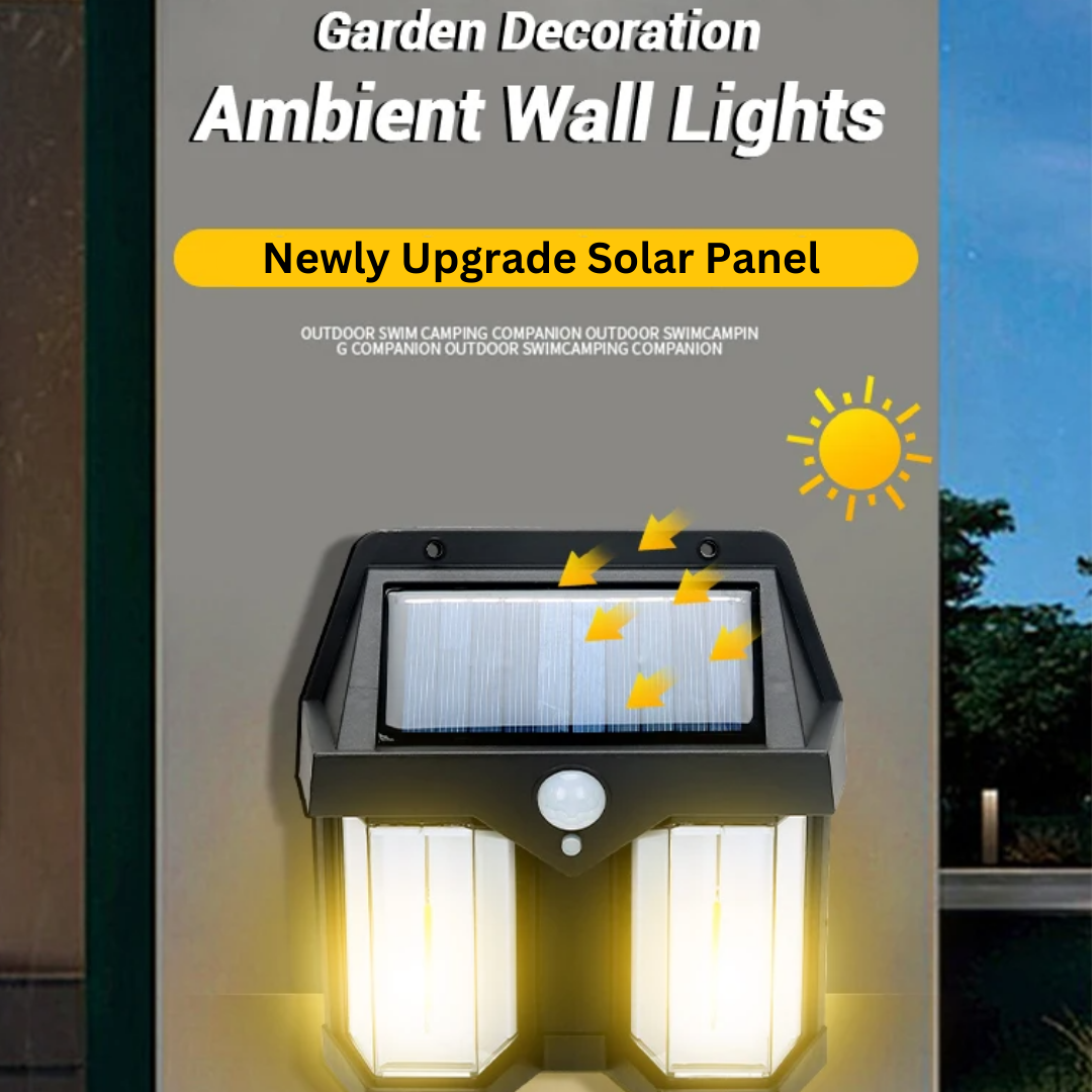 Pack of 04 Pcs, Save Flate 50% - Waterproof Outdoor Solar Wall Lamp