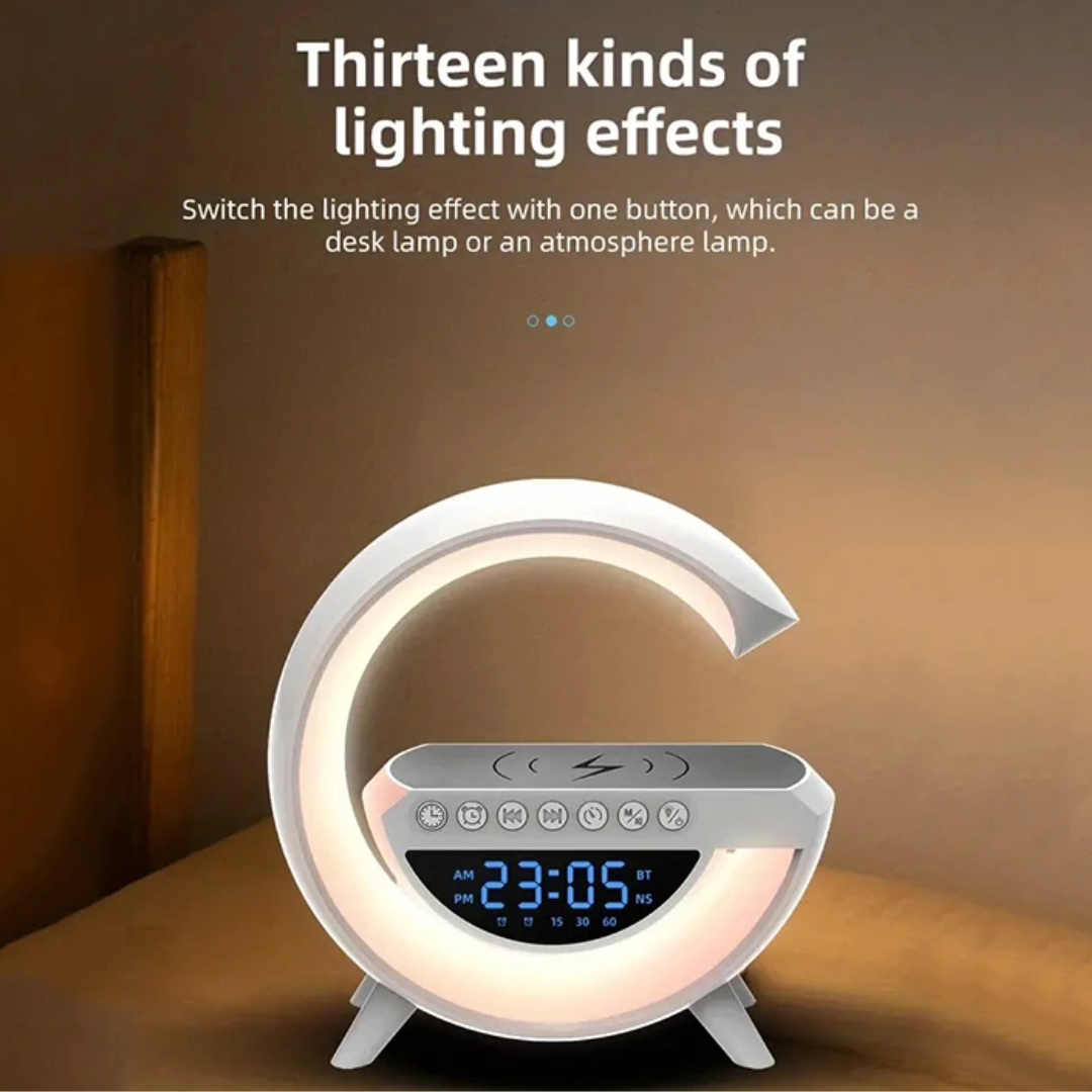 🎁Last Day Promotion Save 50% on Bundle(02 Pcs) - G-Shape: RGB Clock Lamp & Bluetooth Speaker with Wireless Charging