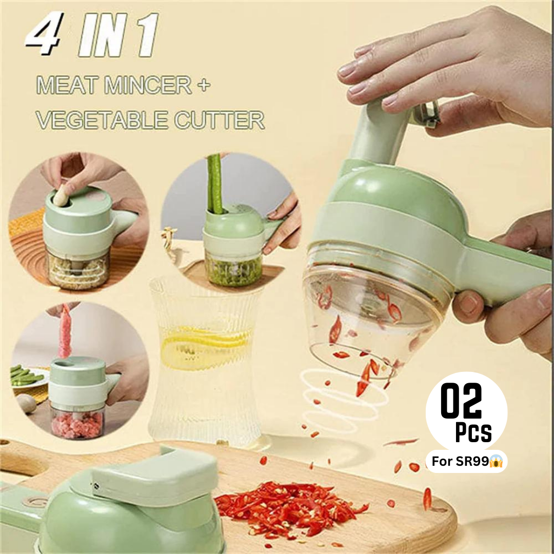 🎁Last Day Promotion Save 50% on Bundle(02 Pcs) - 4 IN 1 HANDHELD ELECTRIC FOOD CHOPPER