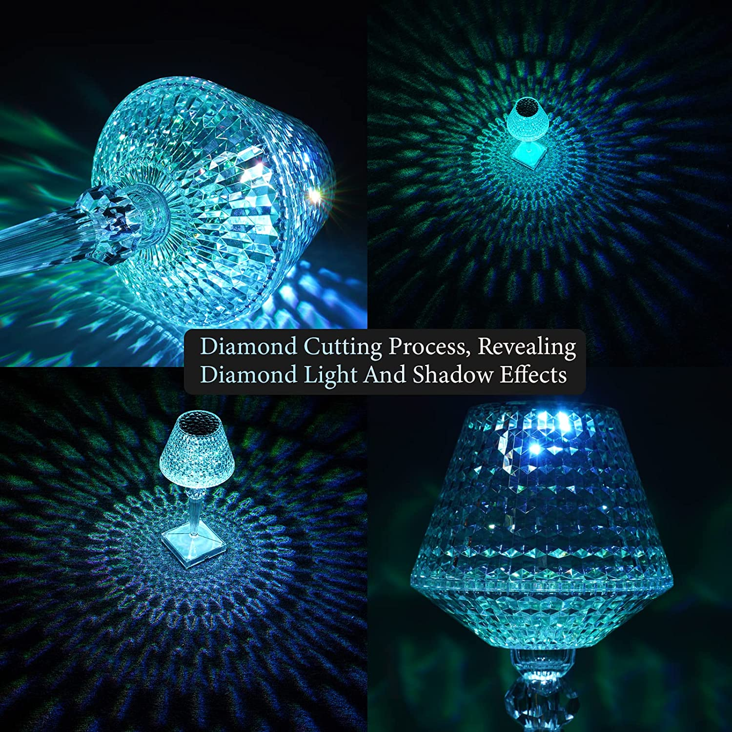 Crystal Diamond Table Lamp (Stone Shape)